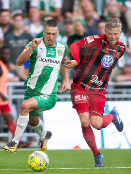 Hammarbys Nikola Djurdjic och Östersunds Dennis Widegren i