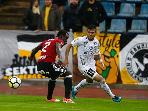 Liepajas  Gueye El Hadji Sady (L) and Häckens Paulo De