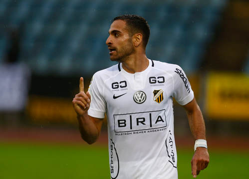 Häckens Mervan Celik celebrates after scoring  a goal