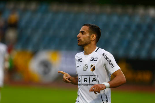 Häckens Mervan Celik celebrates after scoring  a goal