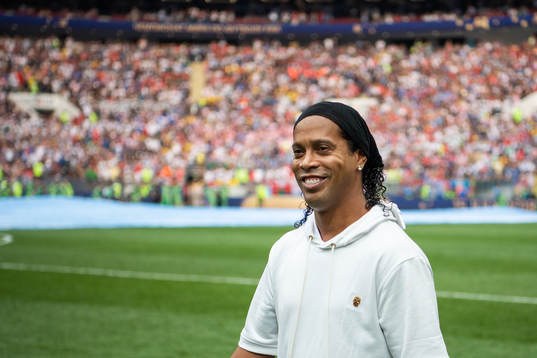 Ronaldinho of Brazil prior to the FIFA World Cup final match between France and Croatia