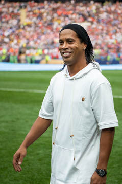 Ronaldinho of Brazil prior to the FIFA World Cup final match between France and Croatia