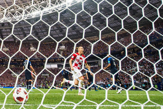 Domagoj Vida of Croatia celebrates