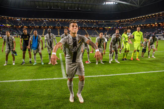 Nicolas Stefanelli of AIK celebrates