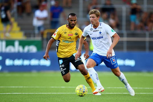 Norrköpings Alexander Fransson med Elfsborgs Issam Jebali