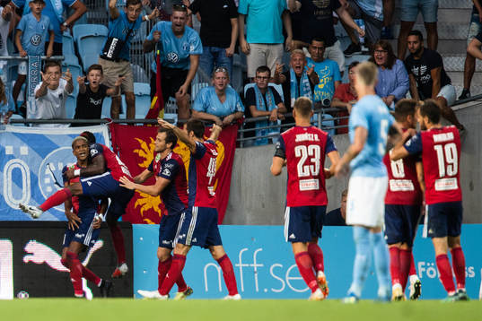 Loïc Nego of Vidi celebrate with team mates after scoring 1-1