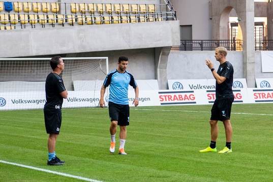 Behrang Safari works out with physiotherapist Alexander