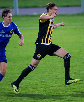 IFK Hässleholms Simon Omari i matchen i div. 2 Östra Götaland mellan IFK Hässleholm och Räppe i Hässleholm 17 augusti 2018.  