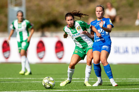 Hammarbys Madeleine Tegström och Eskilstunas Julia Tunturi