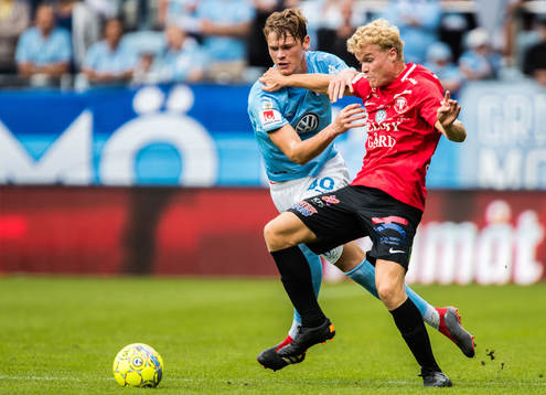 Malmö FFs Hugo Andersson och Trelleborgs Freddie Brorsson