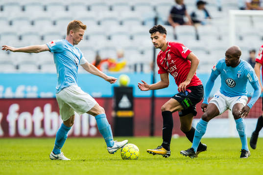 Malmö FFs Anders Christiansen och Trelleborgs Deniz Hümmet