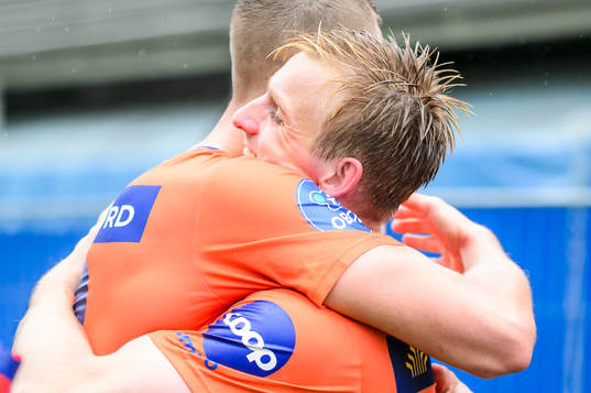 Torbjørn Agdestein of Aalesund celebrates after 1-1
