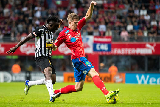 Landskronas Edafe Egbedi och Helsingborgs Adam Eriksson