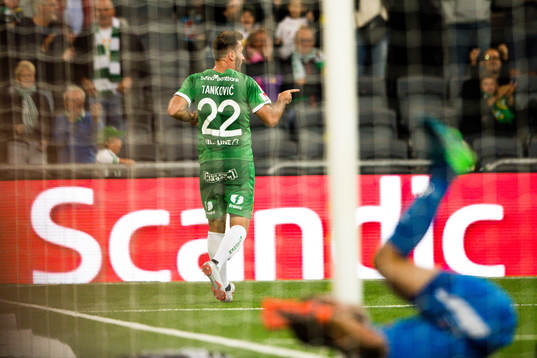 Hammarbys Muamer Tankovic jublar efter 2-0