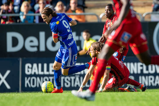 Sundsvalls Linus Hallenius och Östersunds Tom Pettersson i
