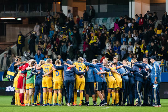 Sveriges spelare jublar