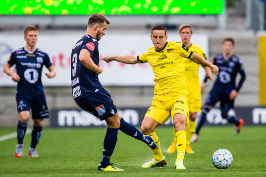 Christoffer Aasbak of Kristiansund and Herolind Shala of