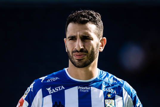 IFK Göteborgs André Calisir innan fotbollsmatchen i