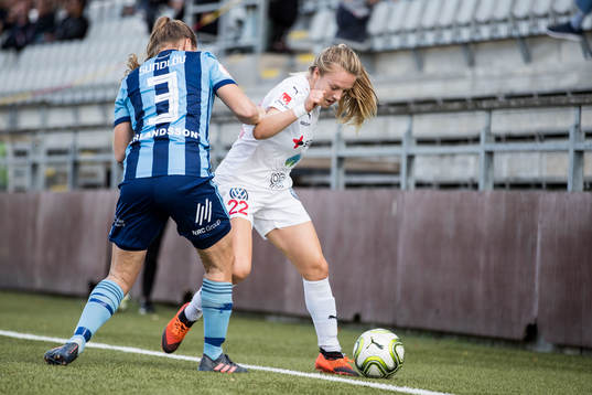 Djurgårdens Kim Sundlöv och Rosengårds Fiona Brown