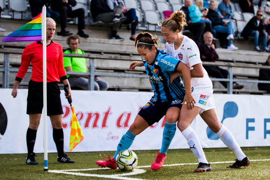 Djurgårdens Kim Sundlöv och Rosengårds Celia Jimenez