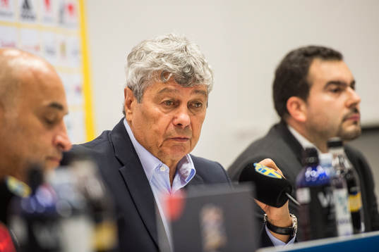 head coach Mircea Lucescu of Turkey attends a press conference