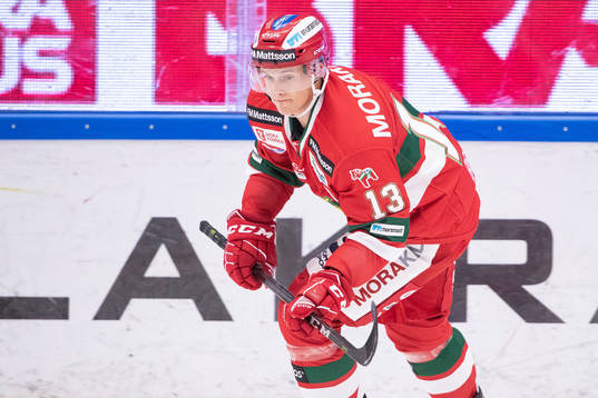 Moras Emil Bejmo  i ishockeymatchen i SHL mellan Mora och