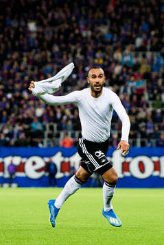 Issam Jebali of Rosenborg celebrates after scoring the 2-3 goal
