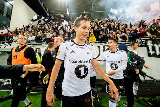 Anders Konradsen of Rosenborg celebrates the 2-3 goal in overtime