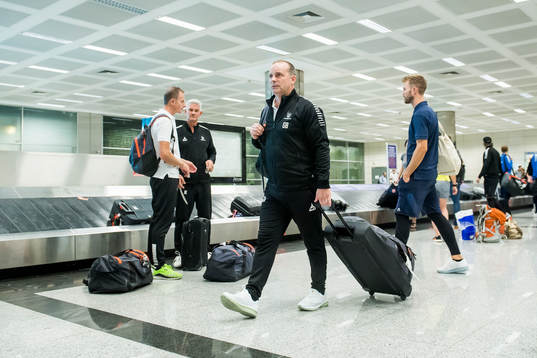 Geir Bakke, head coach of Sarpsborg 08, arrive at Ataturk