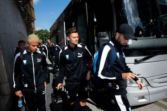 Romain Gall, Marcus Antonsson and Egzon Binaku of Malmö FF