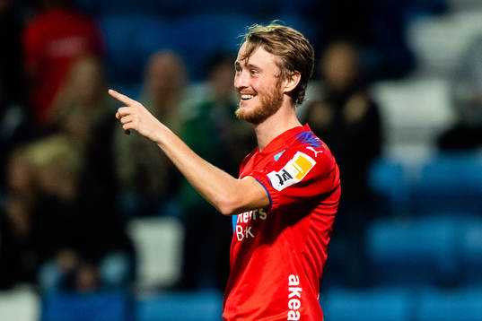 Helsingborgs Rasmus Jönsson jublar efter 2-0