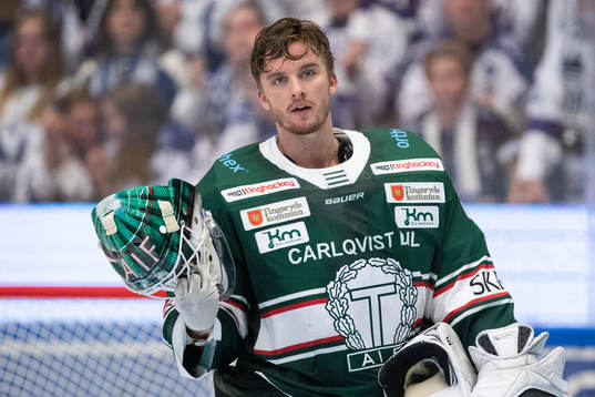 Tingsryds målvakt Tex Williamsson  i ishockeymatchen i