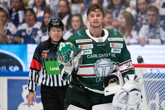 Tingsryds målvakt Tex Williamsson  i ishockeymatchen i