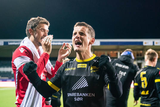 Herolind Shala of Start celebrates