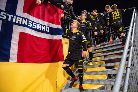 Elliot Käck of Start celebrates