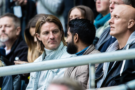 Fd AIK-spelare Patrick Englund på läktaren innan fotbollsmatchen i Allsvenskan mellan AIK och Hammarby den 23 September 2018 i Stockholm. 