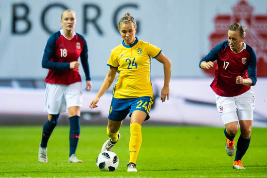 Sveriges Julia Zigiotti Olme och Norges Kristine Minde