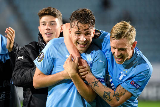 Andreas Vindheim and Sören Rieks of Malmö FF celebrates