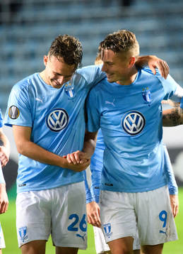 Andreas Vindheim and Markus Rosenberg of Malmö FF celebrates