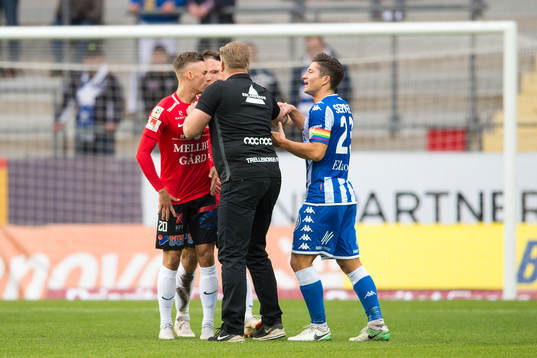 Trelleborgs tränare Patrick Winqvist får gå emellan