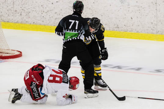 Almtunas Lucas Sandström på isen samtidigt som Panterns