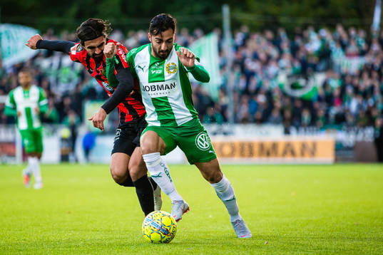 Hammarbys Jiloan Hamad och Brommapojkarnas Markus Gustafsson