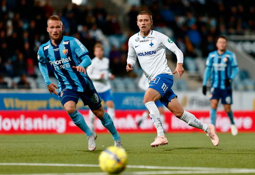 Djurgårdens Nicklas Bärkroth och Norrköpings Simon Thern
