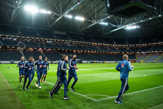 Sveriges spelare värmer upp
