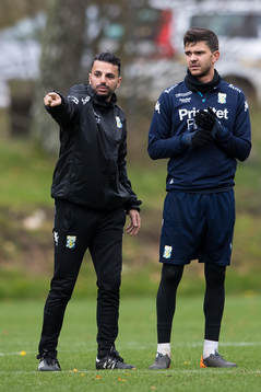 IFK Göteborgs tränare Poya Asbaghi och Fredrik Oldrup
