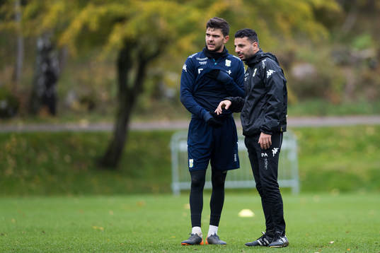 IFK Göteborgs tränare Poya Asbaghi och Fredrik Oldrup