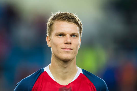Sigurd Rosted of Norway ahead of the Nations League match between Norway and Slovenia on October 13, 2018 in Oslo.