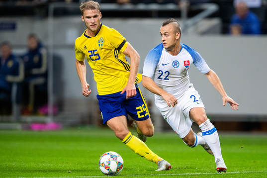 Sebastian Andersson of Sweden and Stanislav Lobotka of