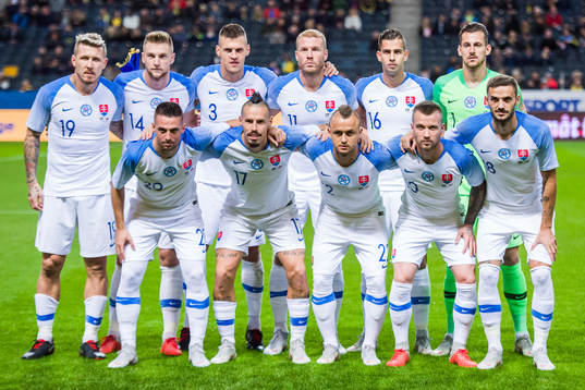 Starting eleven of Slovakia. From left Juraj Kucka, Milan