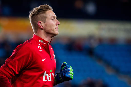 Goalkeeper Eirik Holmen Johansen of Norway ahead of the Nations League match between Norway and Bulgaria on October 16, 2018 in Oslo.